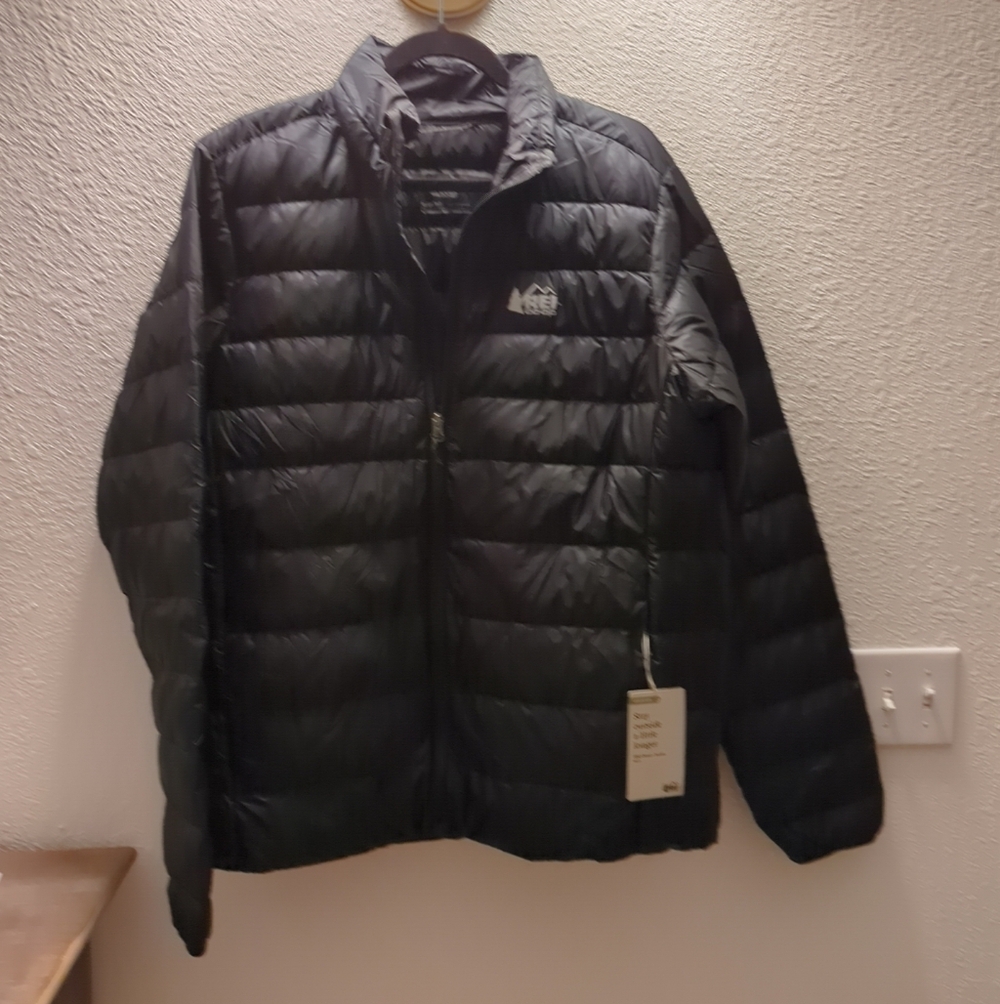 REI Coop 650 Down Jacket Men Lightweight Waterproof Quilted Pack Puffer Blk